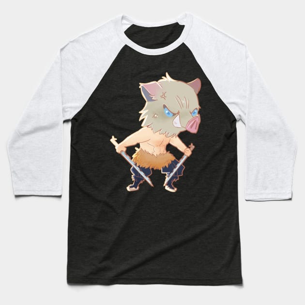 Inosuke Chibi Baseball T-Shirt by Merrilisle